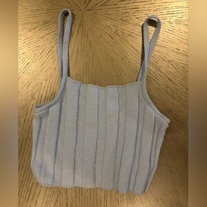 Urban Outfitters Light Blue Knitted Crop Top tank
